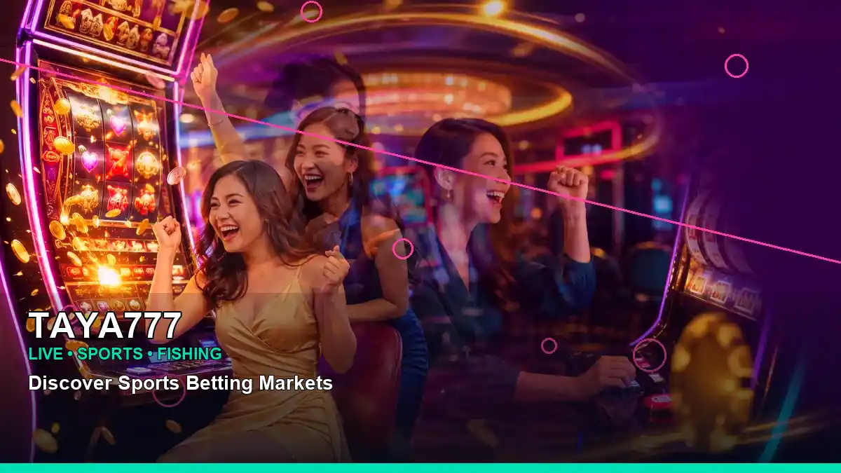 TAYA777 neon slot games with an adult Filipina casino host and a wide reel display